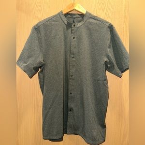 lululemon button down shirt no collar - Airing Easy Stand Collar Shirt